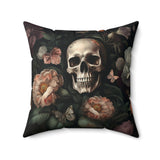 Floral Skull Spun Polyester Square Pillow