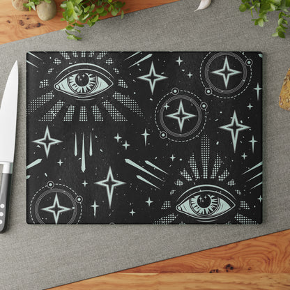 Cosmic Eyes Glass Cutting Board