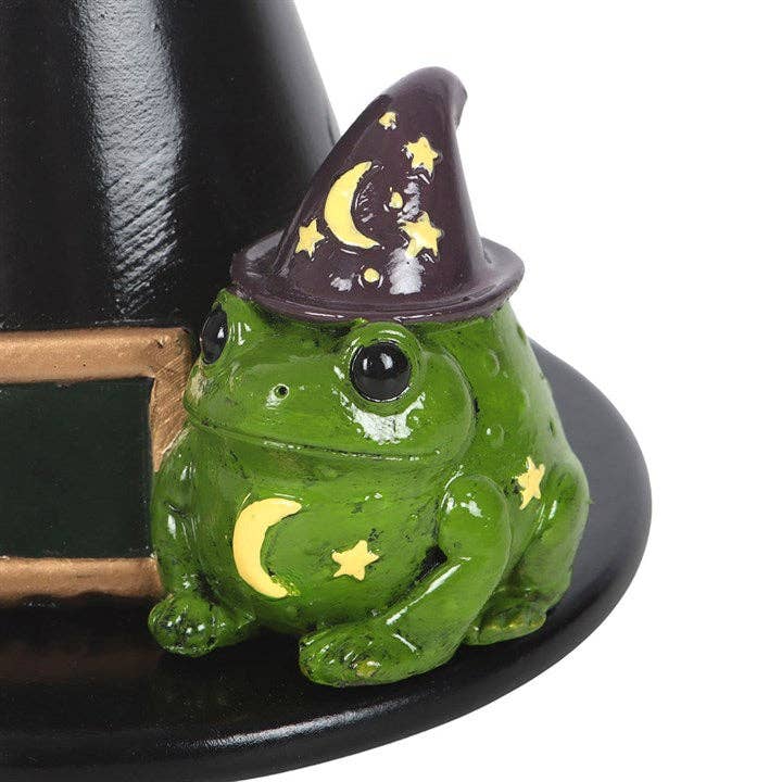 Magic Toad and Witch Hat Halloween Incense Cone Holder