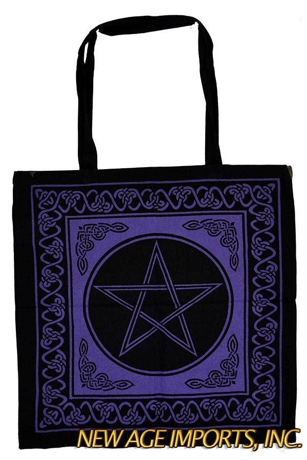 Pentagram Tote Bag 18x18" Purple/Black