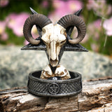 Ram Skull Pentagram Backflow Incense Burner