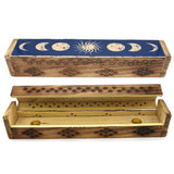 Celestial Phases Wooden Incense Burner Box