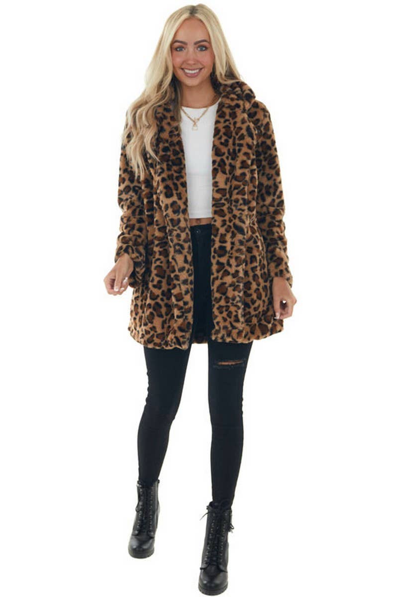 Leopard of the Left Hand Path Faux Fur Coat