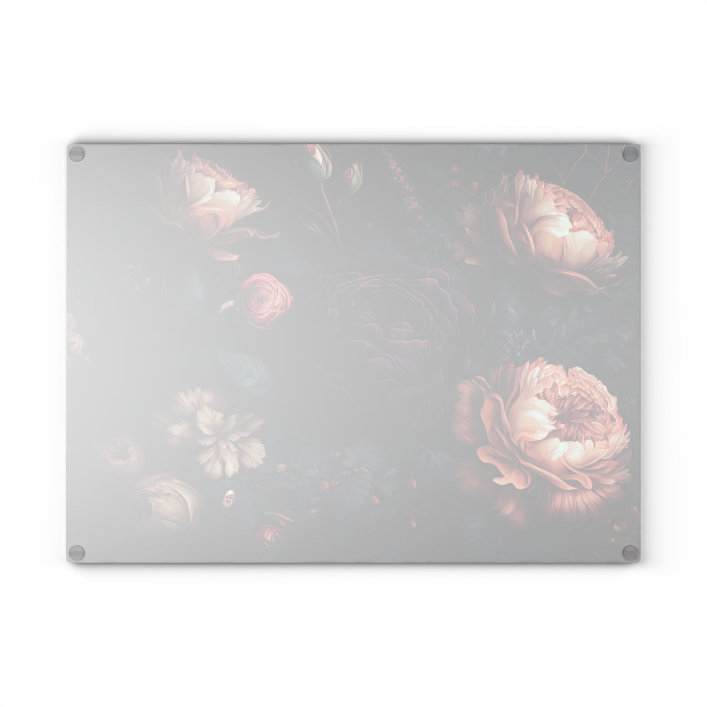 Dark Floral Glass Cutting Board