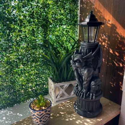 Gothic Guardian Gargoyle LED Solar Light Garden Statue