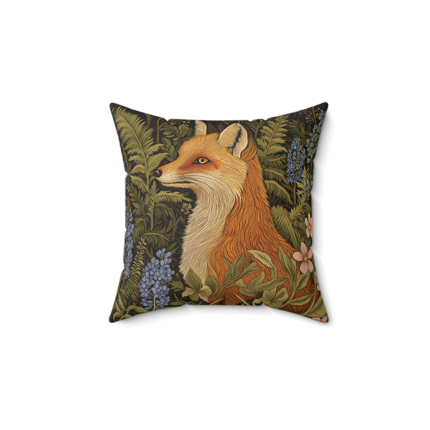 Fox In The Garden Spun Polyester Square Pillow