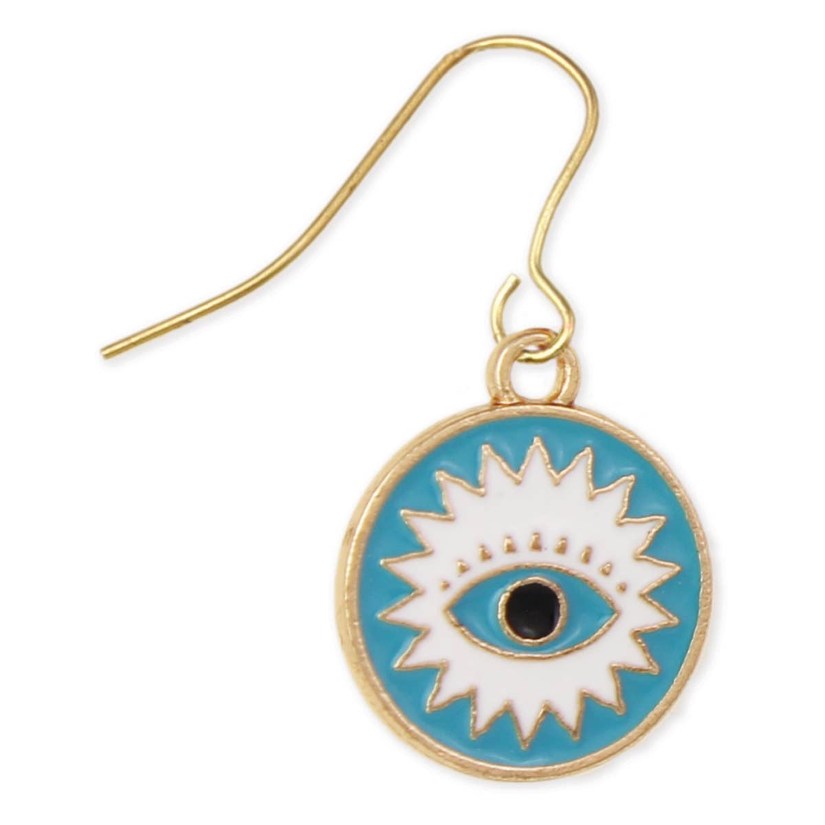 Enlightening Eye Turquoise Gold Earrings