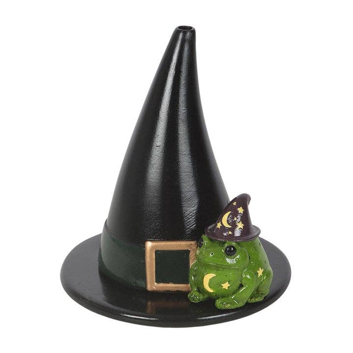 Magic Toad and Witch Hat Halloween Incense Cone Holder