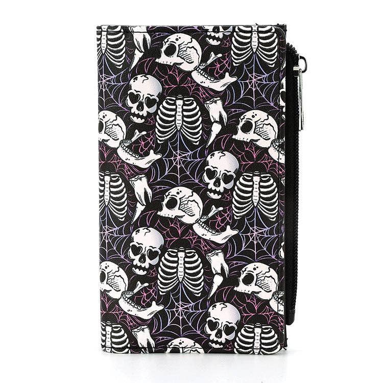Skulls and Ribcages Wallet in Vinyl