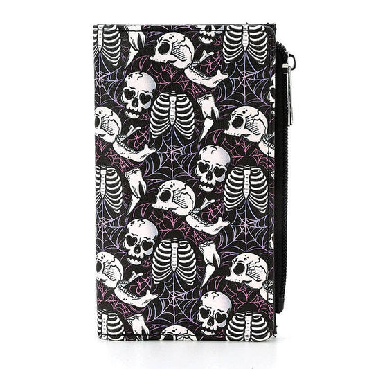 Skulls and Ribcages Wallet in Vinyl