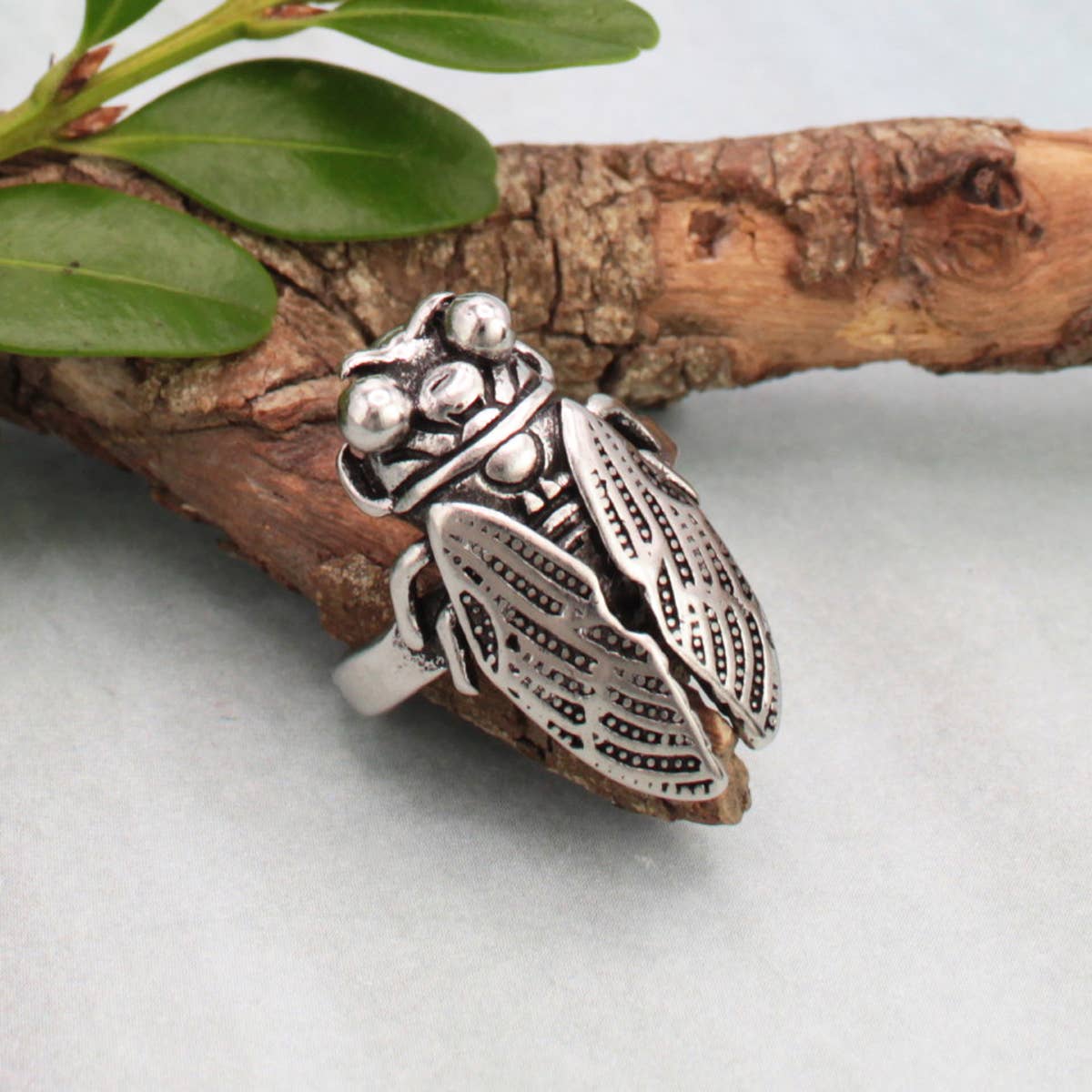 Sound of Summer Silver Cicada Ring