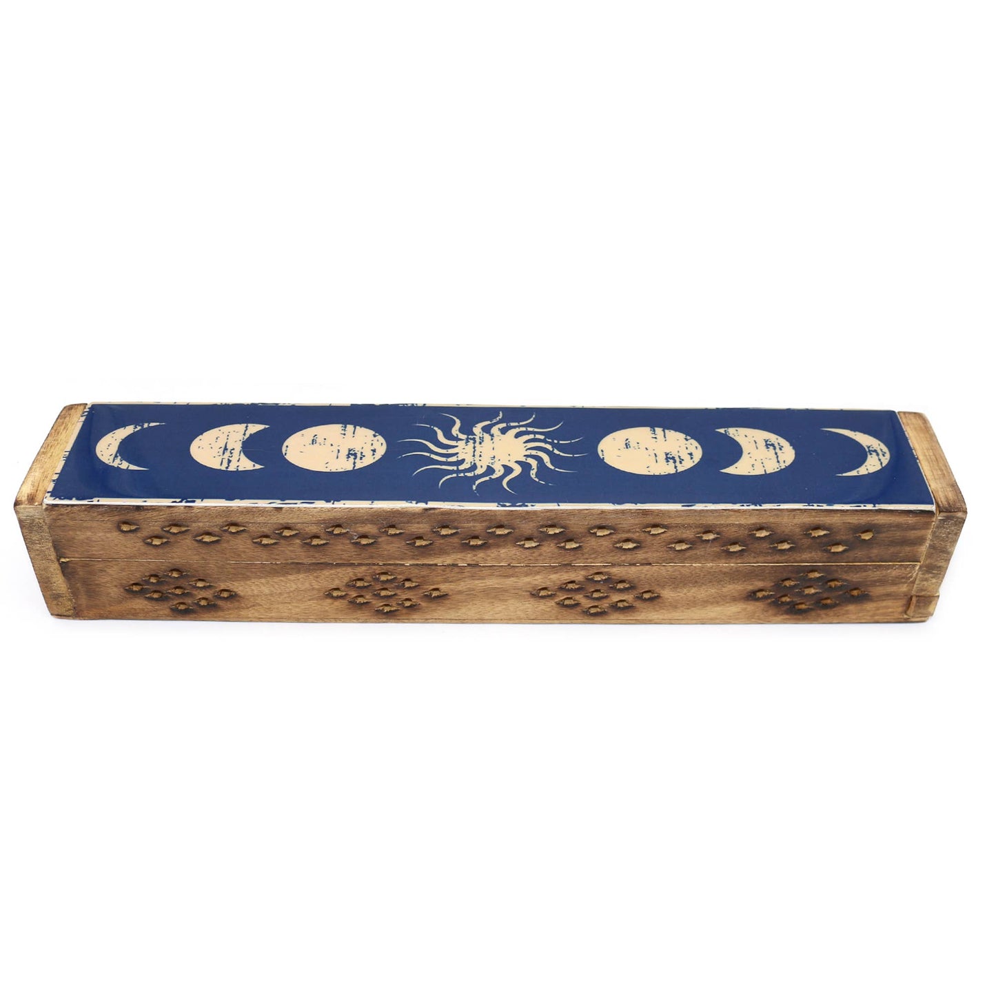 Celestial Phases Wooden Incense Burner Box