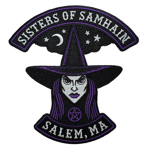 Sisters Of Samhain witch embroidered patch: Iron-on