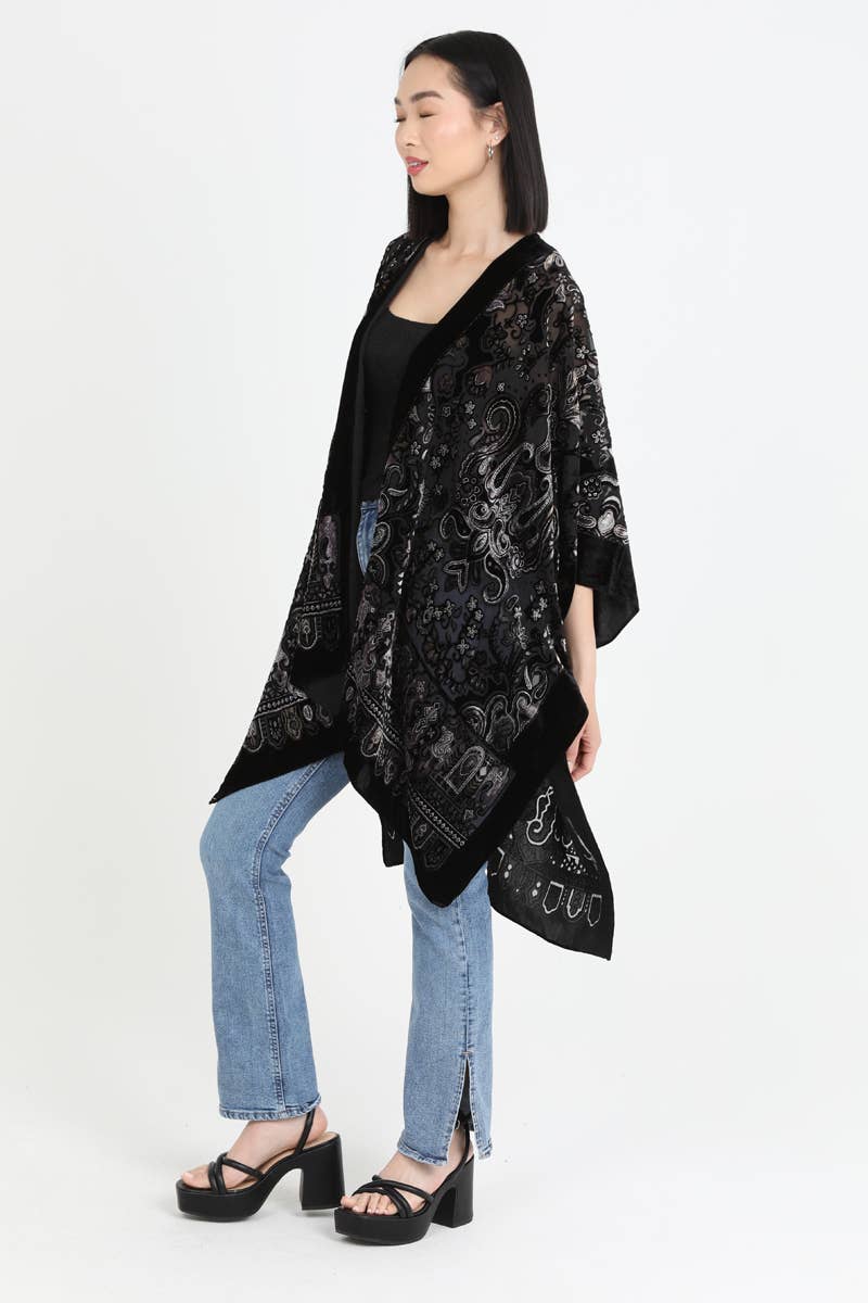 Witching Hour Wrap Velvet Kimono