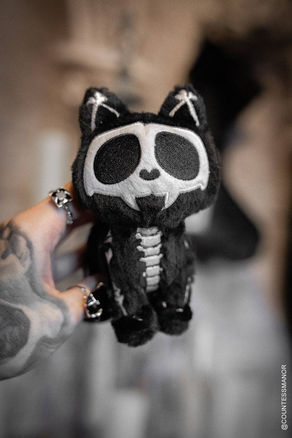 Skelekitty Plush Keychain