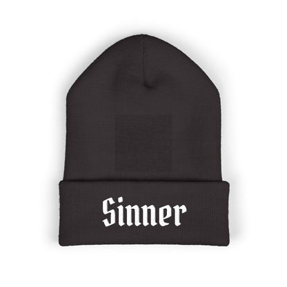 Sinner Embroidered Cuffed Beanie