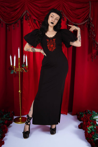 Gilded Garden Puff Sleeve Dress