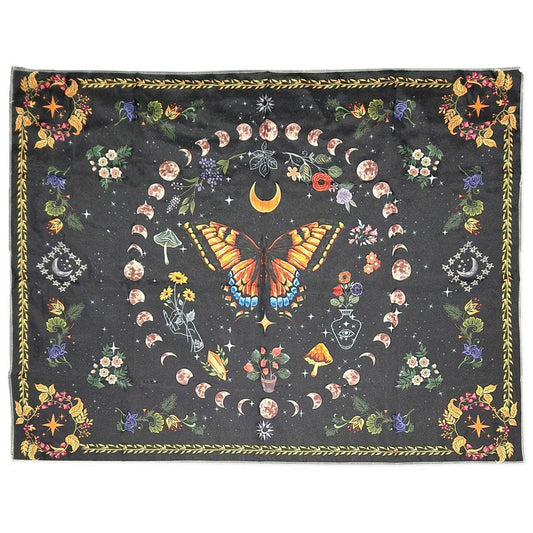 Black Celestial Butterfly Small Tapestry