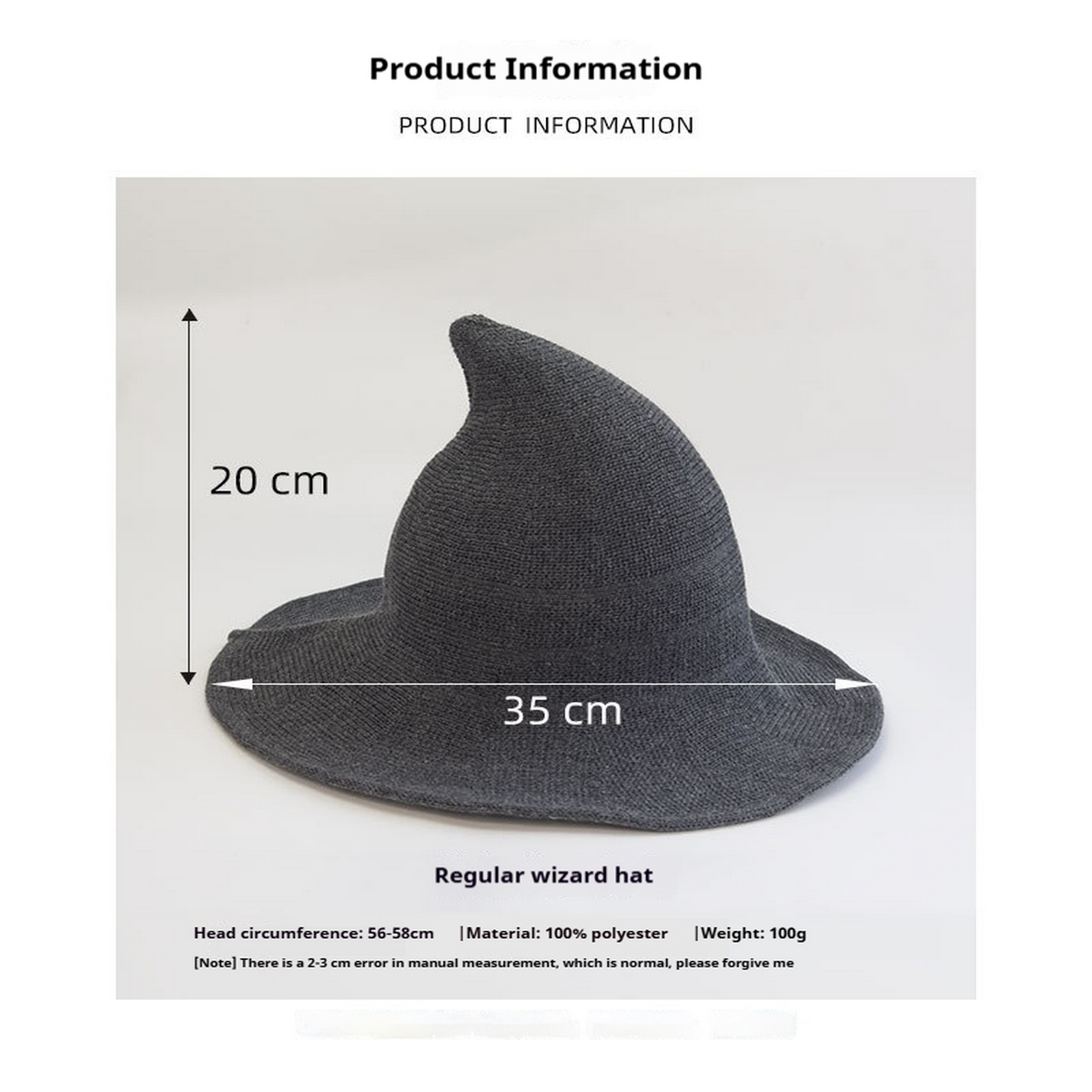 Classic Halloween Witch Hat Knit Pointed Top_CWAH3990