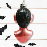 Devil Head Glass Christmas Ornament, Halloween Horror Decor