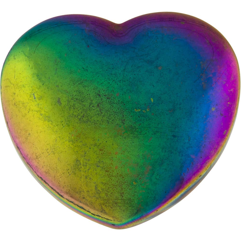 Rainbow Hematite Puffed Gemstone Heart