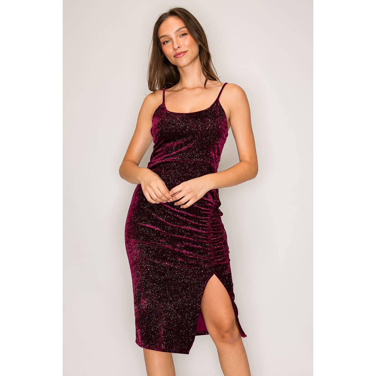 Nightshade Shimmer Midi Dress