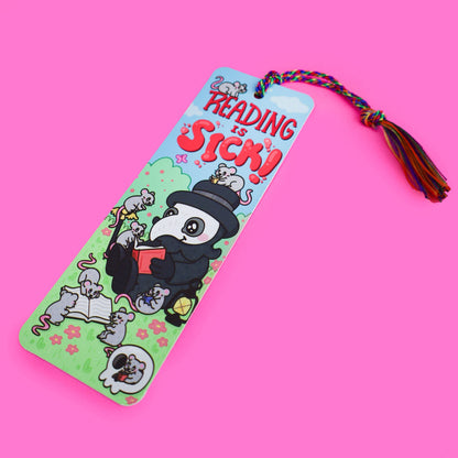 Reading Is Sick Plague Doctor Gift Bookmark with Tassel
