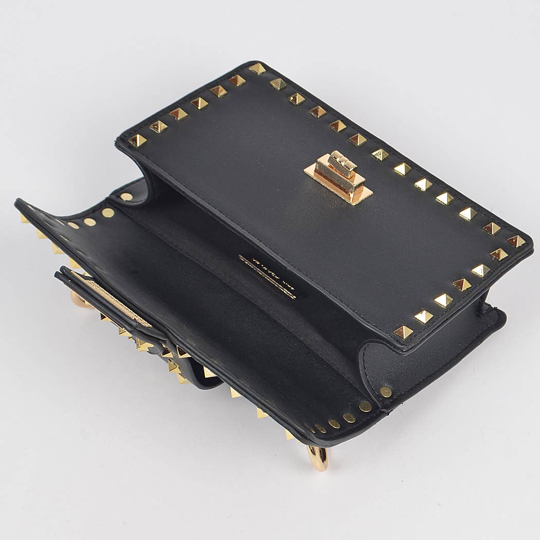 Studded Top Handle Clutch