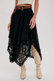 Lace Tier Midi Skirt