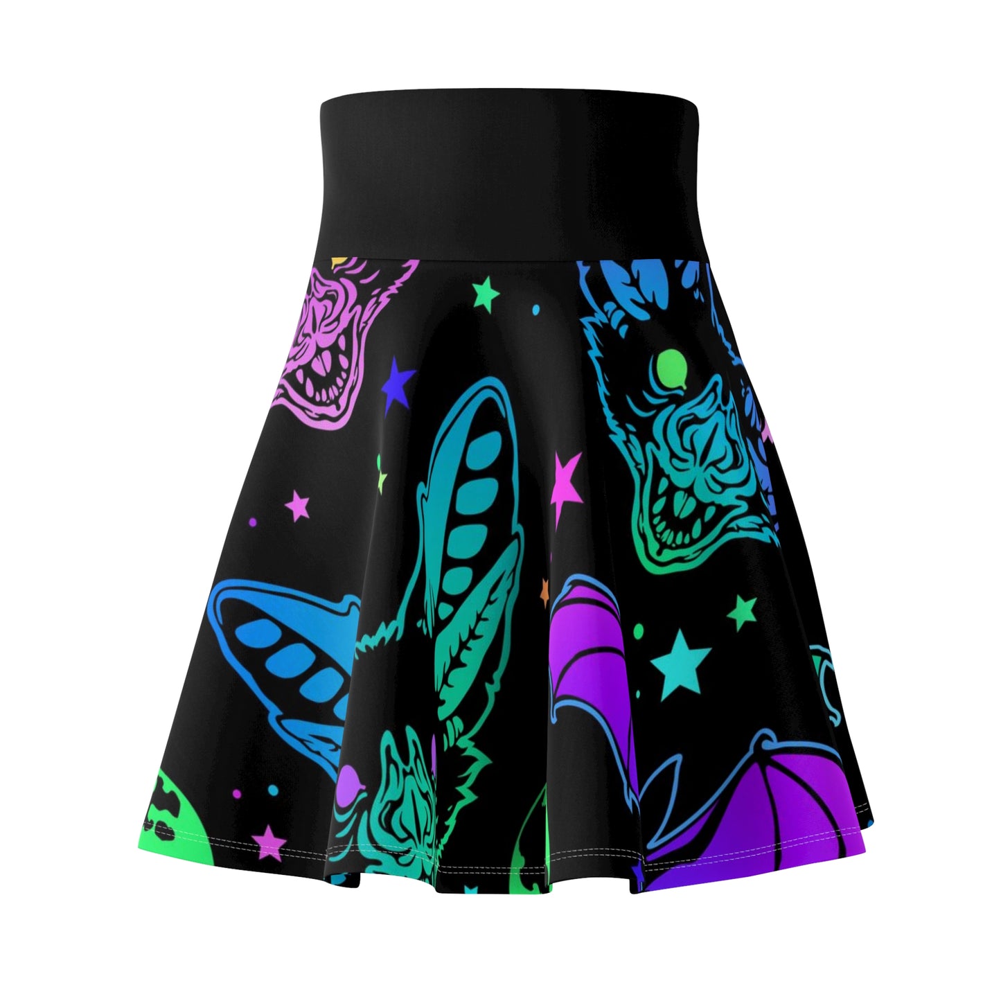 Neon Bats Skater Skirt