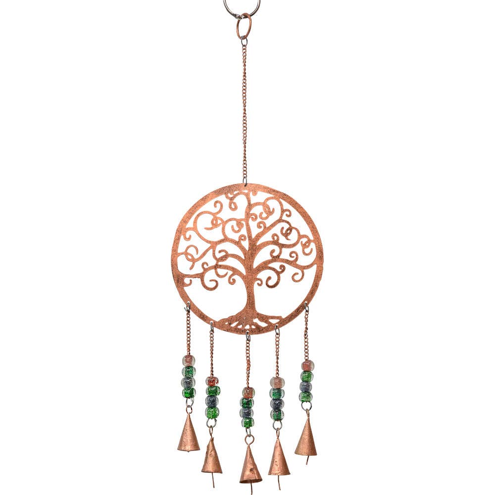 Copper Metal Tree of Life Brass Bell Chime Large