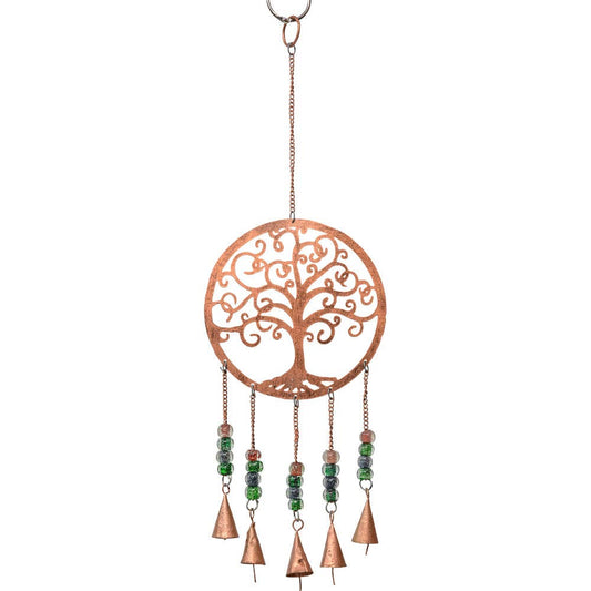 Copper Metal Tree of Life Brass Bell Chime Large