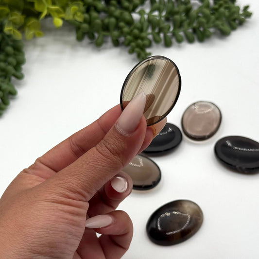 Smoky Quartz Semi-Precious Worry Stones (40x30x8mm)