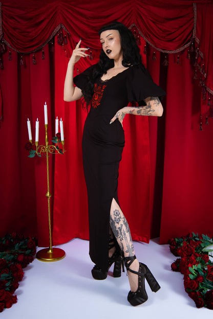 Gilded Garden Puff Sleeve Dress