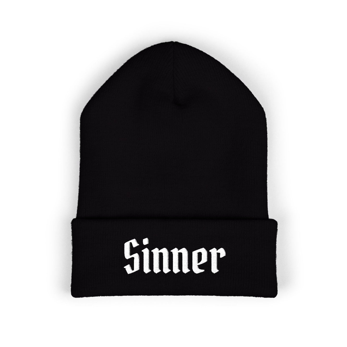 Sinner Embroidered Cuffed Beanie