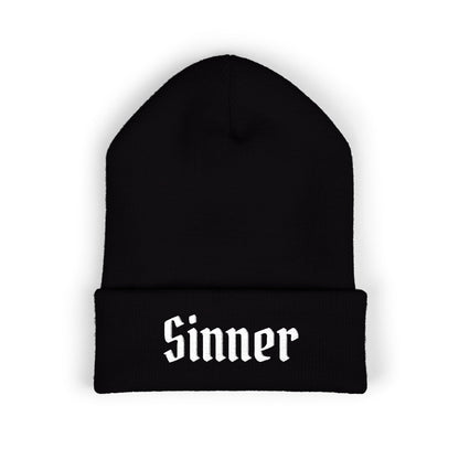 Sinner Embroidered Cuffed Beanie