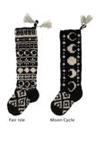 Pure Wool Handcrafted Celestial Hand Knit Felt Home Stocking