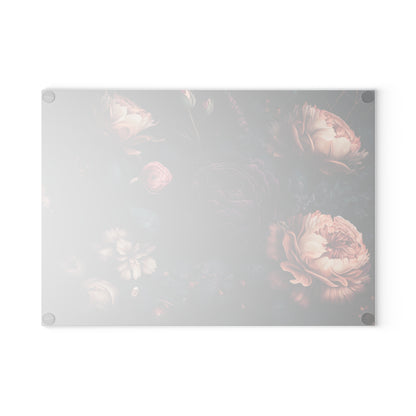 Dark Floral Glass Cutting Board