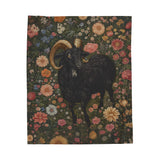 Goat In The Garden Velveteen Plush Blanket