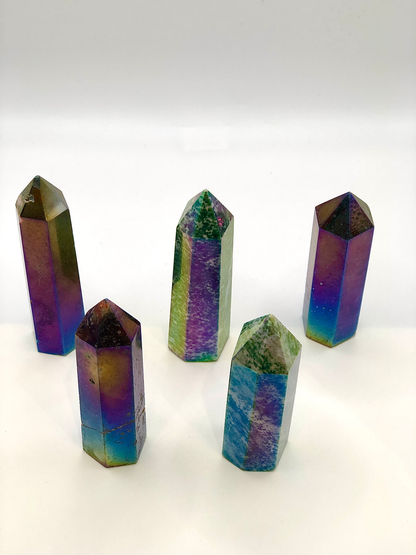 Aura Moss Agate Obelisk