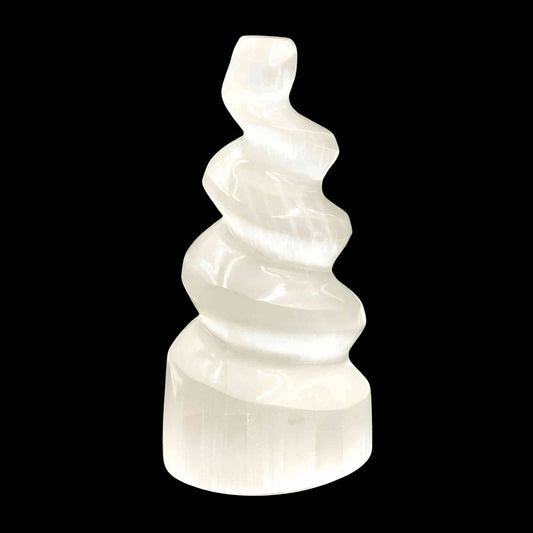 Selenite Corkscrew Tower: 4"