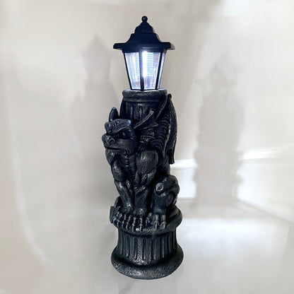 Gothic Guardian Gargoyle LED Solar Light Garden Statue