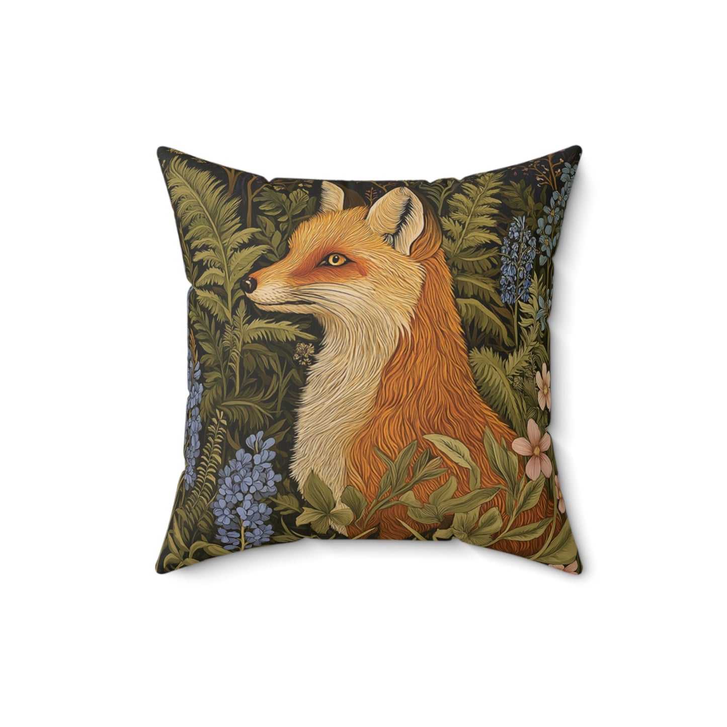 Fox In The Garden Spun Polyester Square Pillow