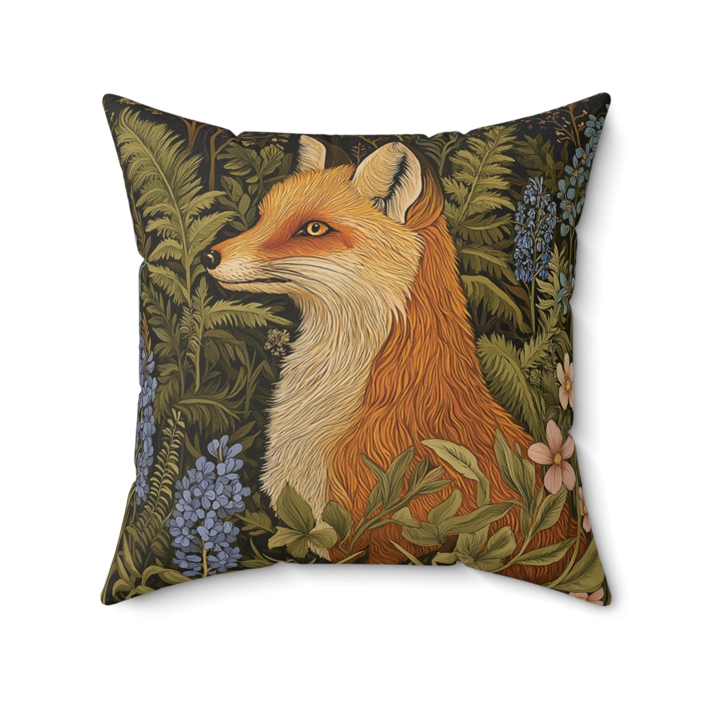 Fox In The Garden Spun Polyester Square Pillow