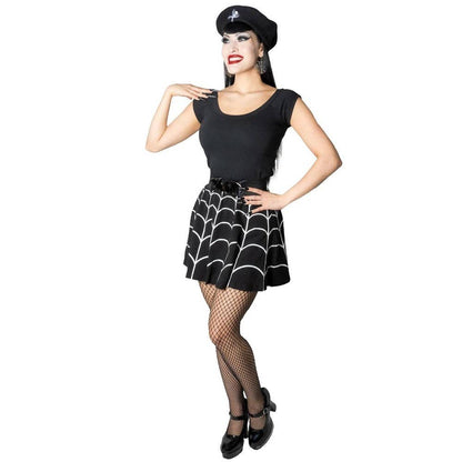 Spiderweb White Skater Skirt