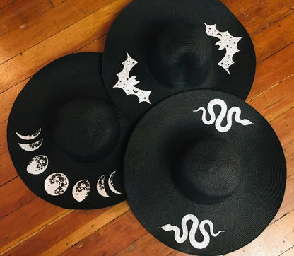 Bats Floppy Sun Hat - XL Brim