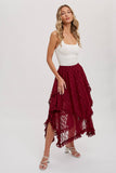 Lace Tier Midi Skirt