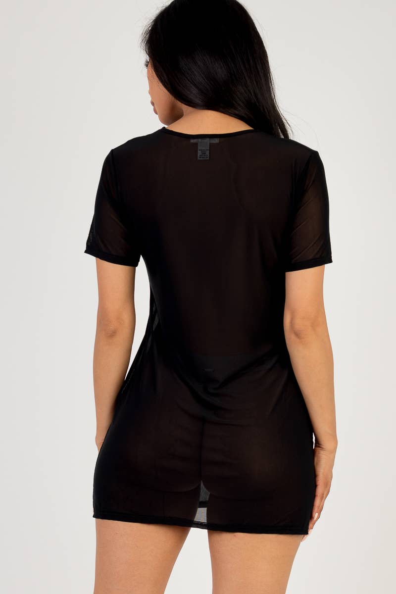 Liminal Sheer Mesh T-Shirt Dress