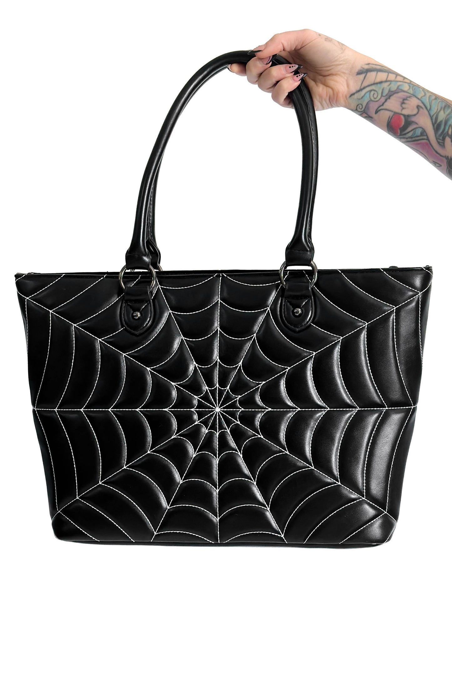 Spiderweb Tote - Black / White