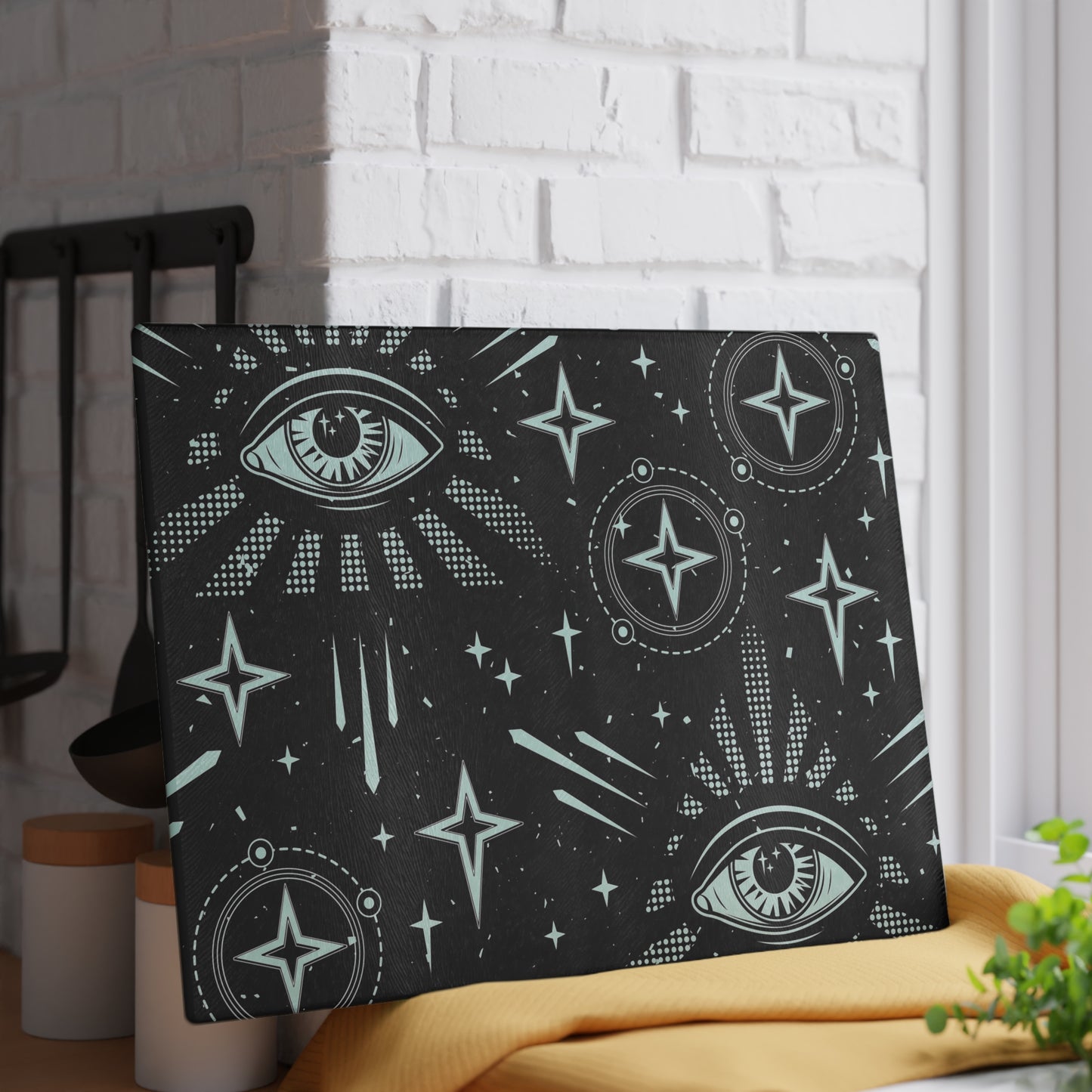 Cosmic Eyes Glass Cutting Board